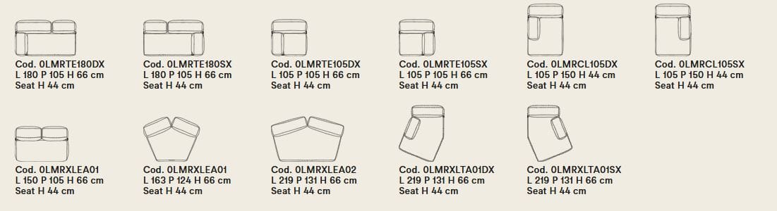 Модульный тканевый диван Tacchini Le Mura ARCH-00112053 - Вид №10