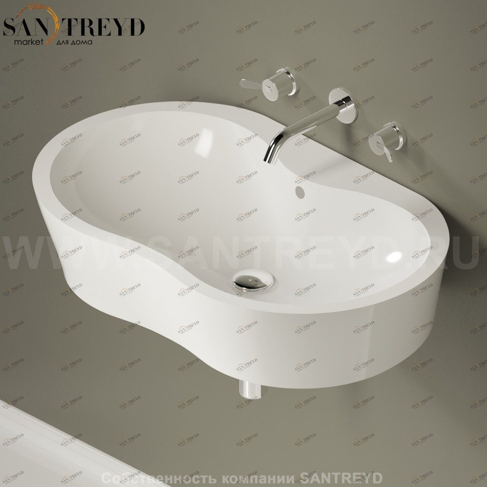 ACER0780M00TZZ Подвесная раковина настенная овальная Agape  белая 