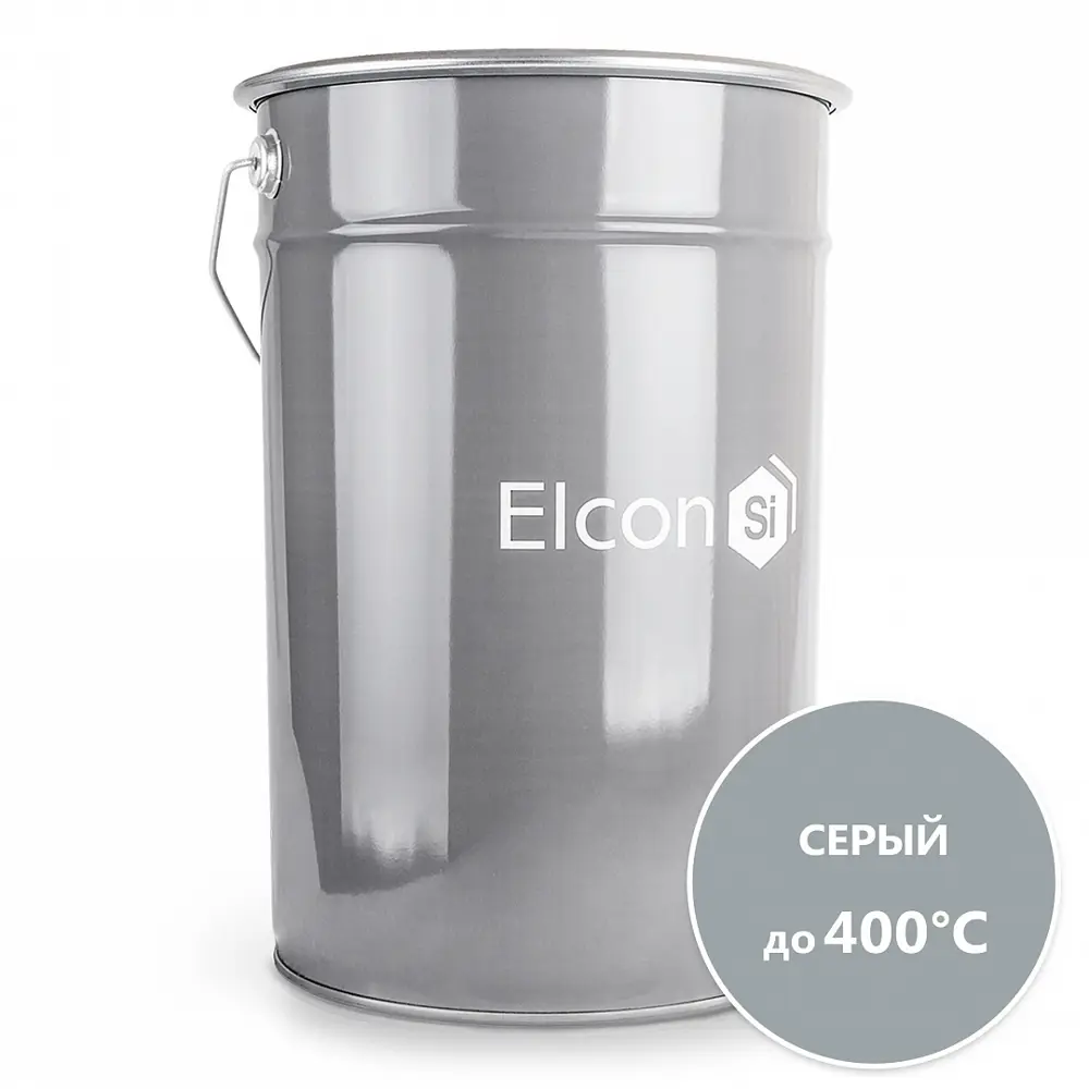 90287522 Эмаль термостойкая матовая Elcon Max Therm 00-00000015 цвет серебристый 25 л STLM-0857045