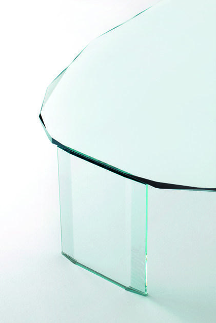 Glas Italia Низкий овальный журнальный столик из хрусталя Kooh-i-noor sun-id-1419433 - Вид №1