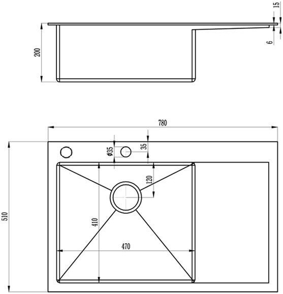 Мойка кухонная ZorG Inox RX 7851-L из нержавеющей стали, сталь RX-7851-L - Вид №1