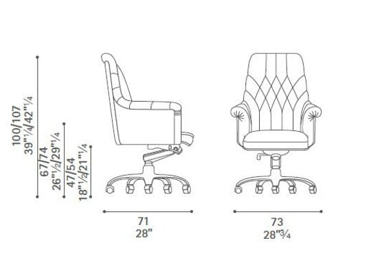 Кожаный стул capitonné Poltrona Frau офис-офисные кресла ARCH-00117999 - Вид №6