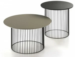 Kendo Mobiliario Круглый лакированный журнальный столик из стали и дерева