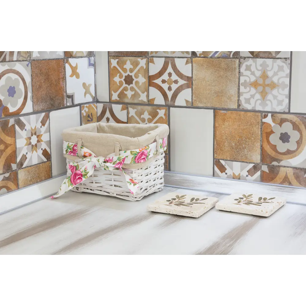 Корзина Ива с декоративным чехлом 19x13x14 см ротанг цвет белый STORIDEA STLM-2212416 - Вид №5