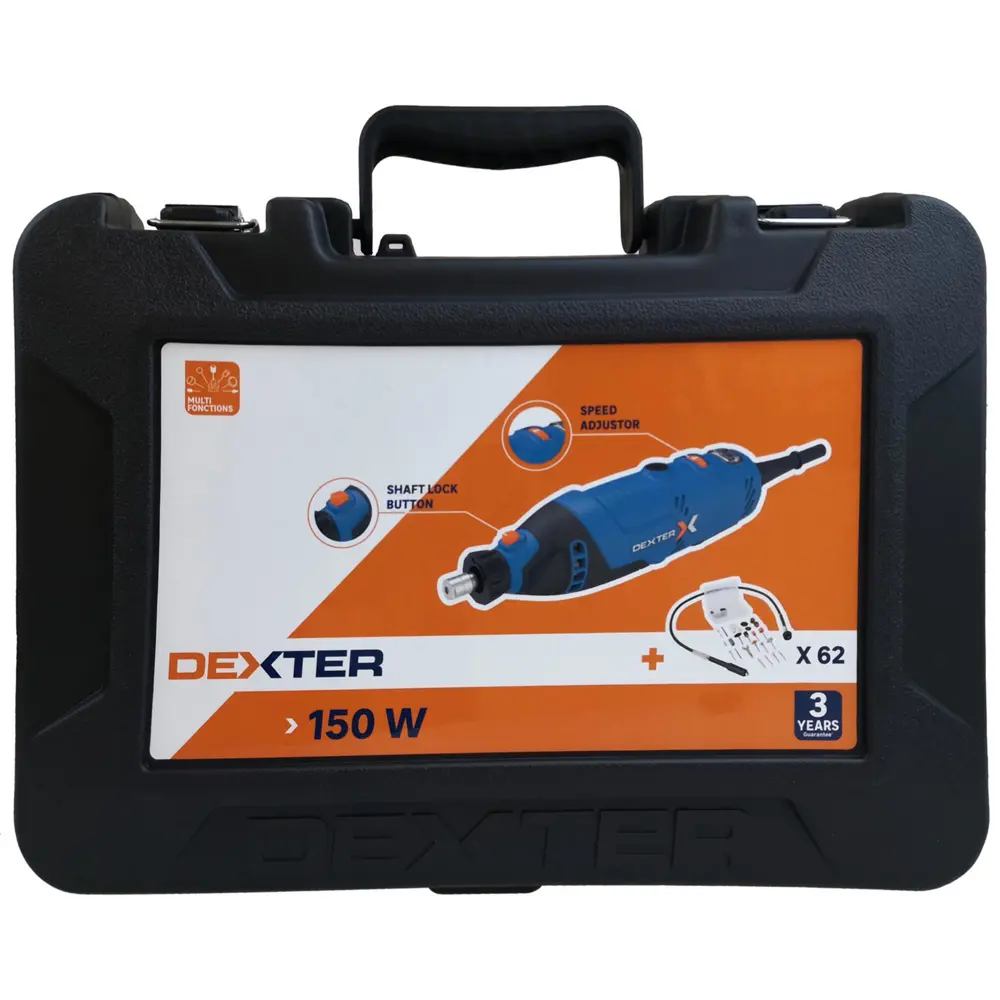 Гравер сетевой Dexter 5 150MD2.5, 150 Вт, гибкий вал и набор насадок 62 шт STLM-2107499 - Вид №7