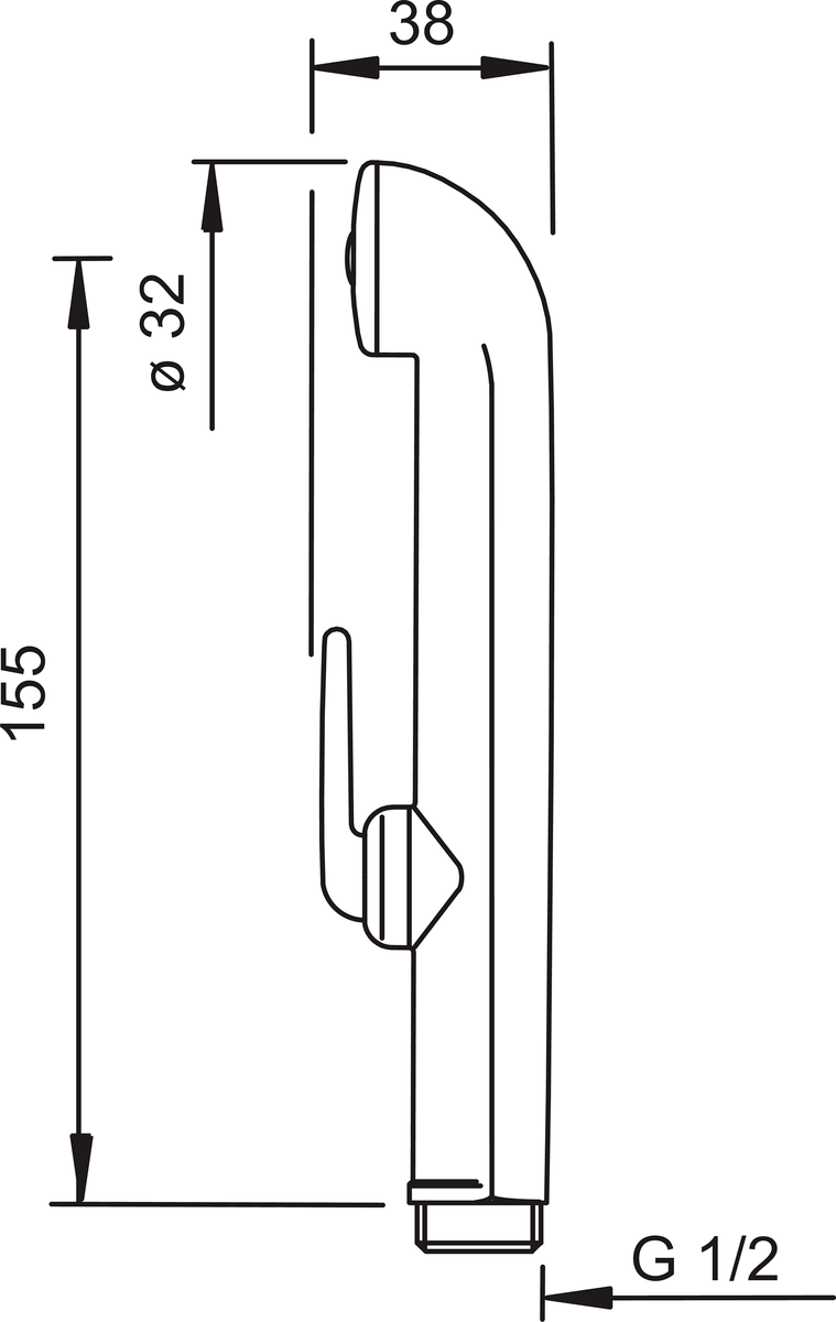 Oras 242050 Ручной душ 242050  Хром  - Вид №1
