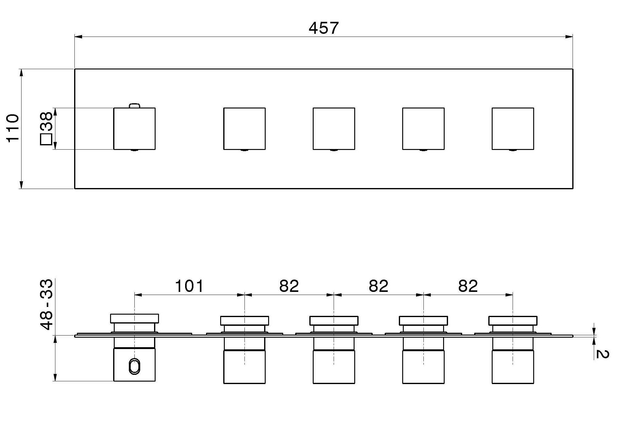 Термостатический смеситель для душа с 5 отверстиями Newform многофункциональные термостаты с 4 выходами ARCH-00081328 - Вид №3