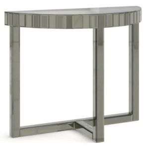 Консоль зеркальная полукруглая серая "Шарпэн" GRAUM  304033 Зеркальный;серый