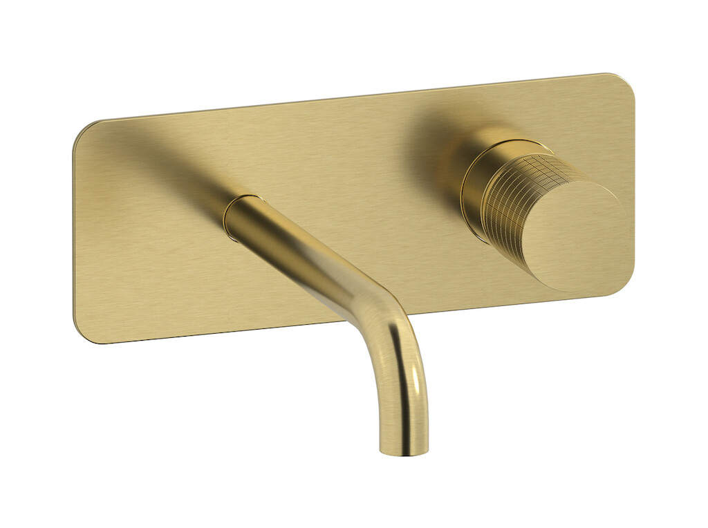 Встроенный в стену смеситель для раковины на 2 отверстия в комплекте с донным клапаном WE ARE IB ga206is Brushed Pale Gold Gatsby