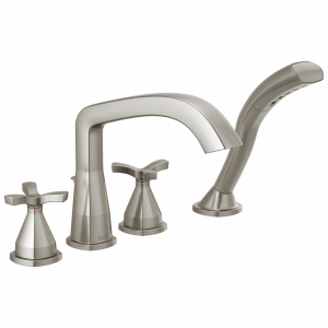 T47766-SS Римская ванна с четырьмя отверстиями Delta Faucet Stryke Нержавеющая сталь