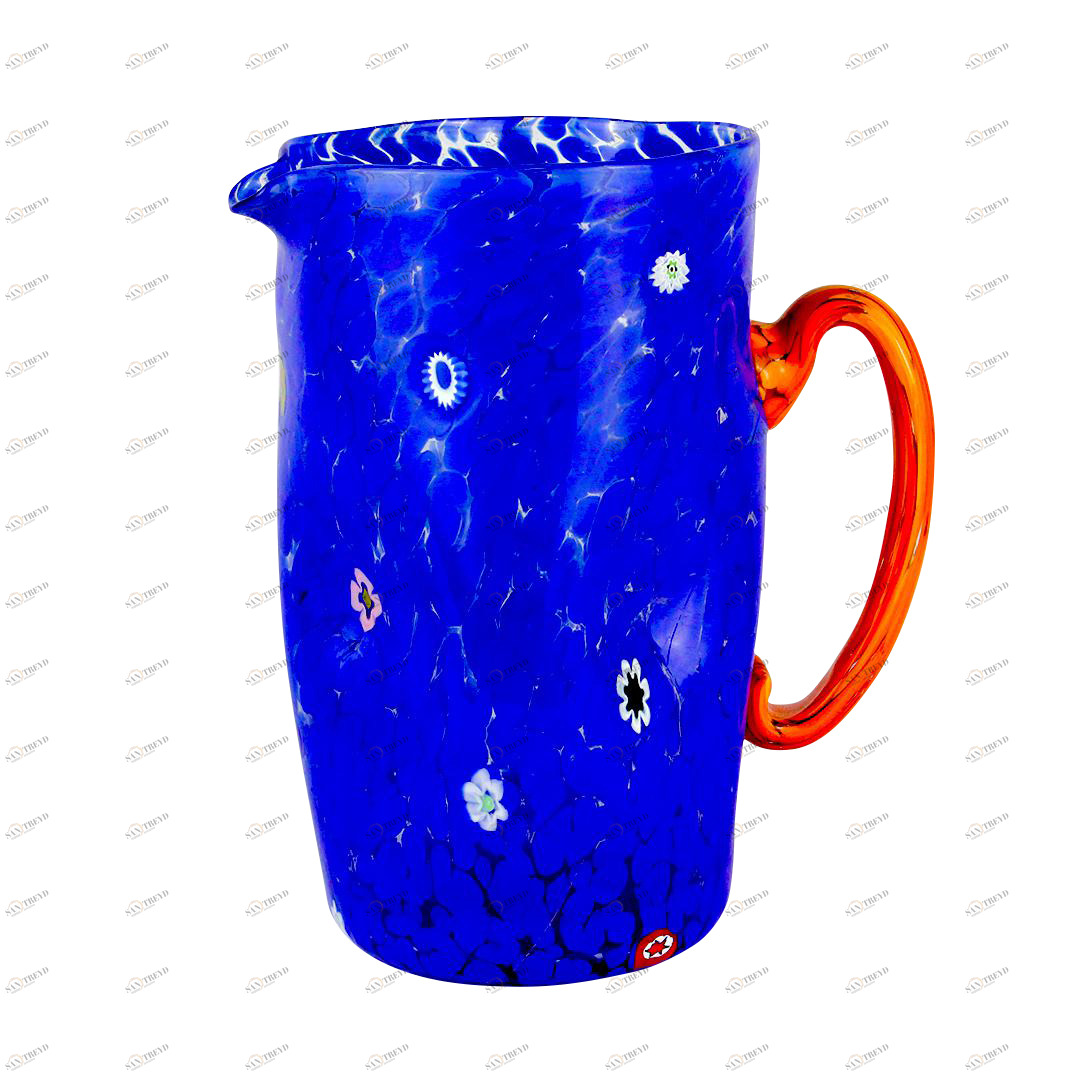 2945 ORIGINALMURANOGLASS Кувшин для вина и воды Монохром - Синий - Original Murano Glass OMG 18 см 