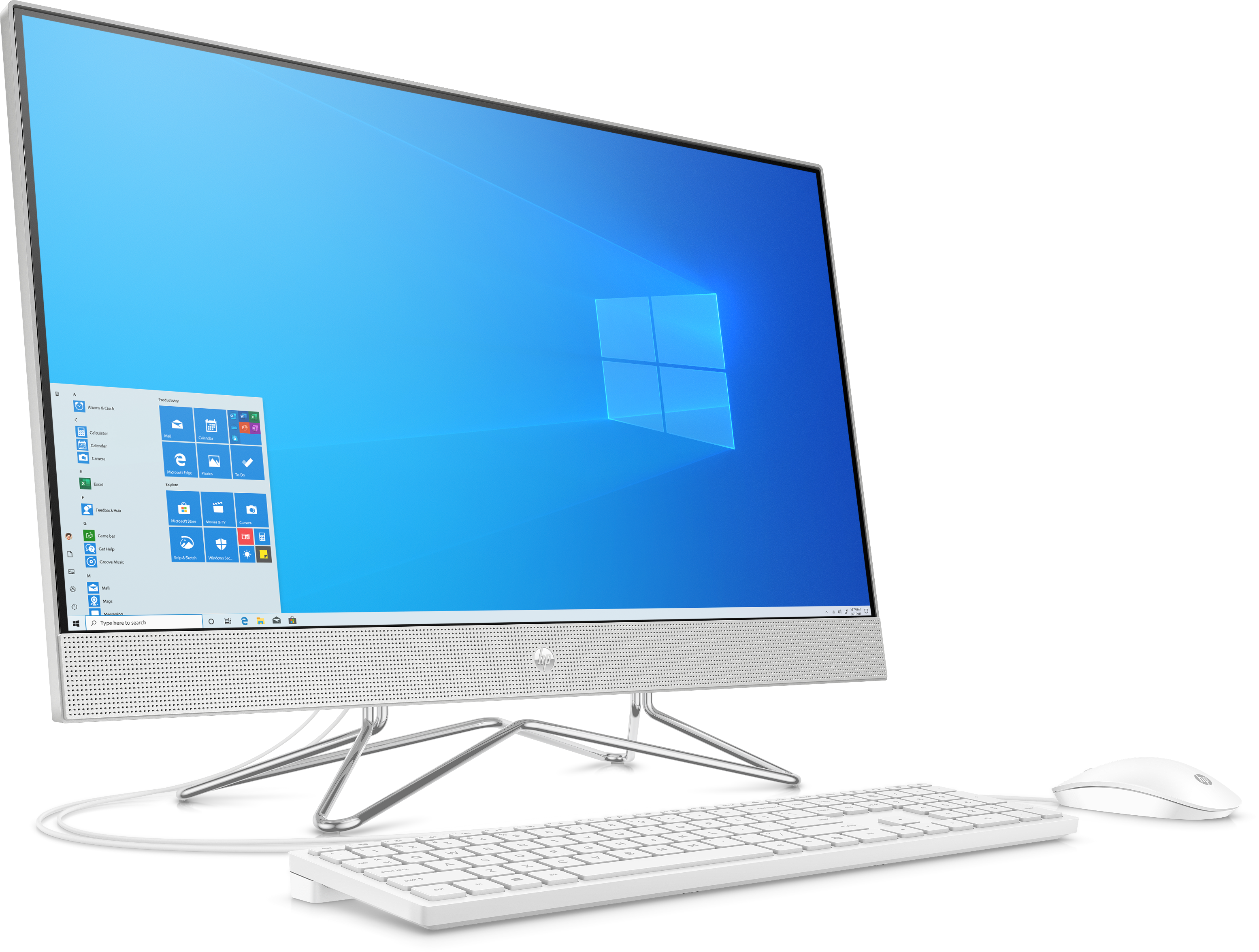 14Q50EA#ACB 27-dp0017ur aio 27"(1920x1080)/amd ryzen 3 4300u(2.7ghz)/4096mb/256ssdgb/nodvd/int:amd intergrated graphics /cam/wifi/war 1y/natural silver/w10 + usb kbd, usb mouse HP Santreyd  - Вид №3