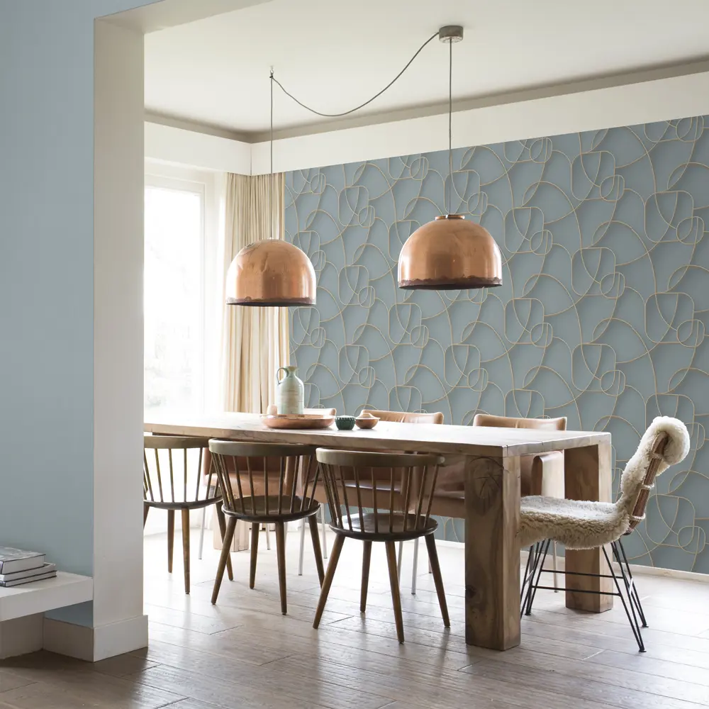 Обои флизелиновые Wall Up Simple синие 1.06 м 646146 STLM-2024881 - Вид №4