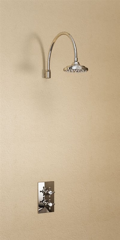 Душевая стойка с встроенным термостатом на 1 выпуск, верхняя лейка 6' [H30-CL] Claremont Burlington V1, V1, V16, V20, V34  - Вид №2