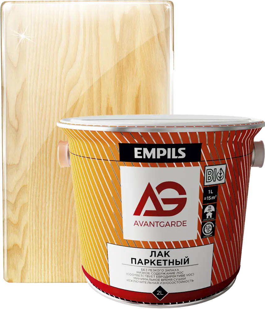 Лак паркетный AVANTGARDE глянцевый бесцветный для деревянных поверхностей 2 л 84439958