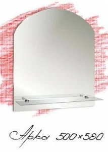 Зеркало Арка  500х580 (006) с полкой Арка