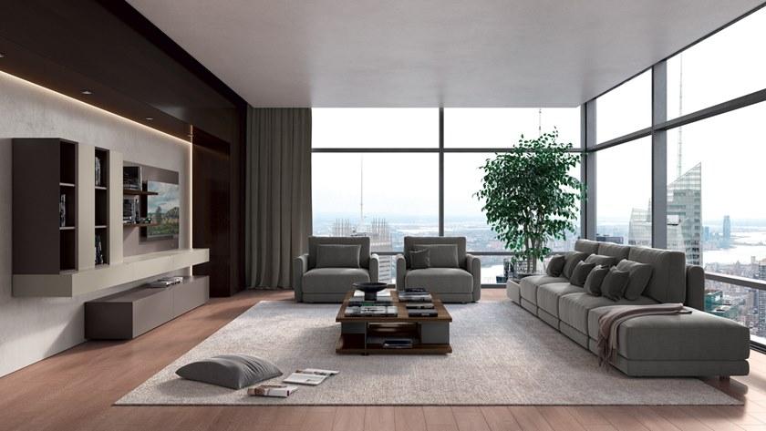 Febal Casa Низкий столик из фанерованной древесины с журнальной полкой sun-id-1447287 - Вид №2