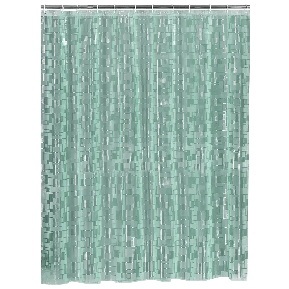 Штора для ванной с кольцами Niklen 3D 180x180 см PEVA цвет зеленый 84466777 STLM-2196044 - Вид №2