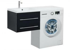 Тумба с раковиной Aquanet Верона 120 L черный (подвесная, 2 ящика)