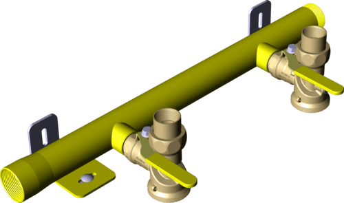 618 384 Модель G2345.1S Трубопроводные системы  Газовая арматура  Коллекторы  Однотрубные газовые счетчики Santreyd  - Вид №3