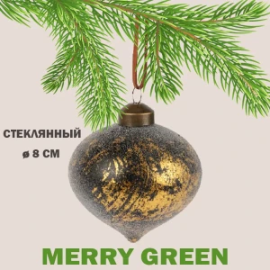 91422703 Елочный шар Merry green MG24216 Mg24216 8 см стекло зеленый STLM-0960304
