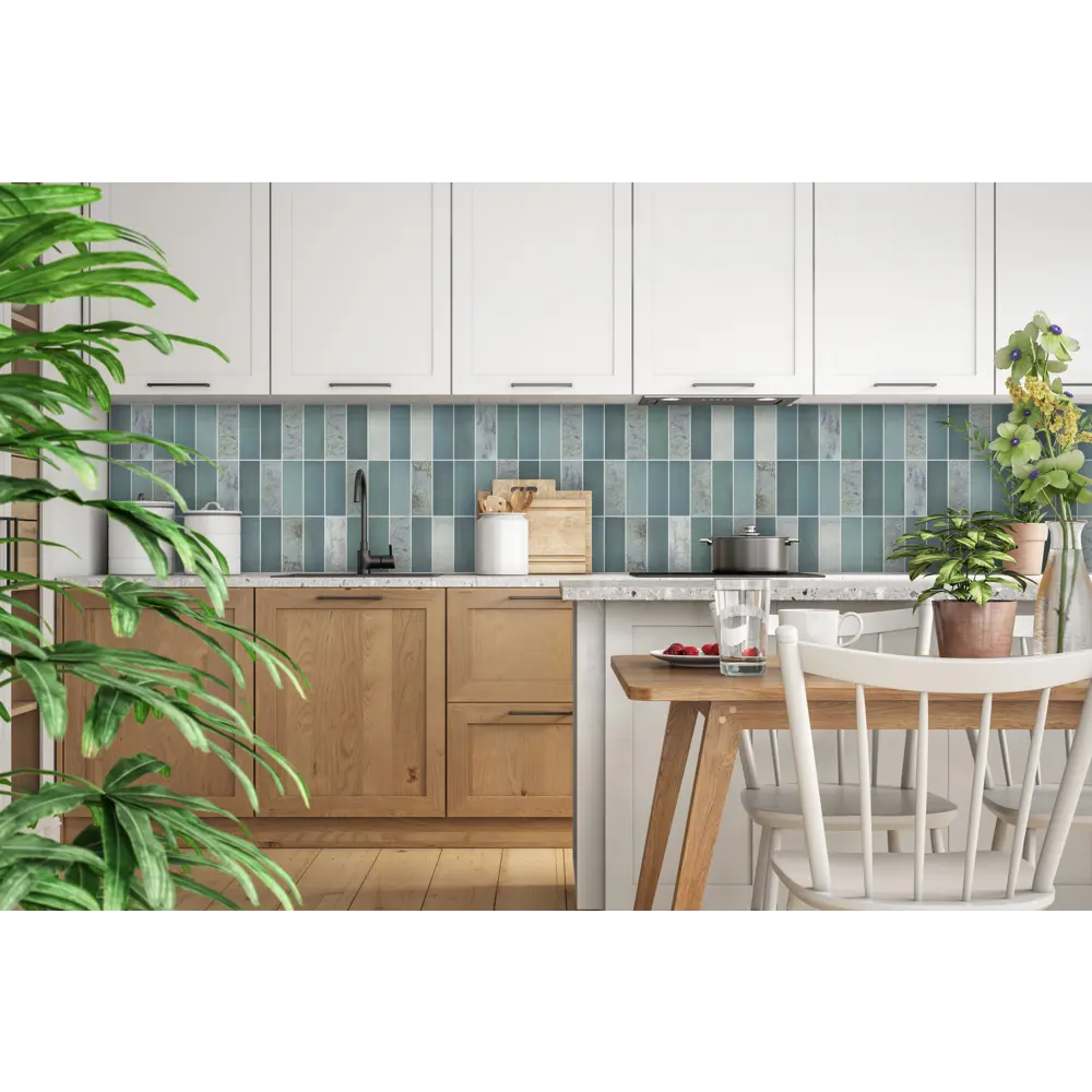 Пластмаркет Стеновая панель Вертикаль Белладжо - изысканный зеленый акцент для интерьера 89379522 STLM-1374408 - Вид №3