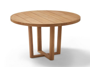 Круглый стол из тикового дерева