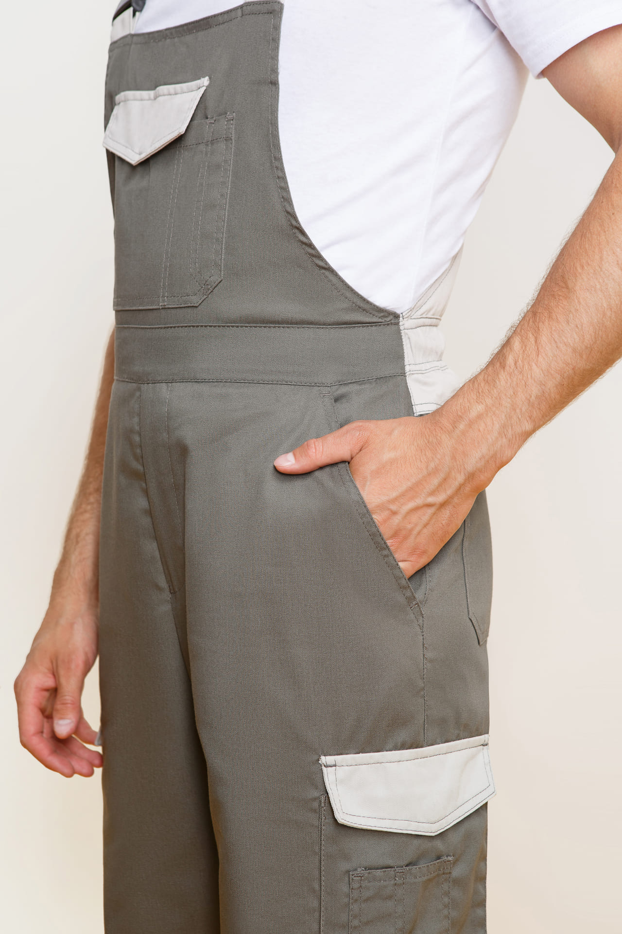 4991513 Костюм  NEW 2 серый хаки с серым песком STATUS  Летняя спецодежда  размер 44-46/170-176  - Вид №13