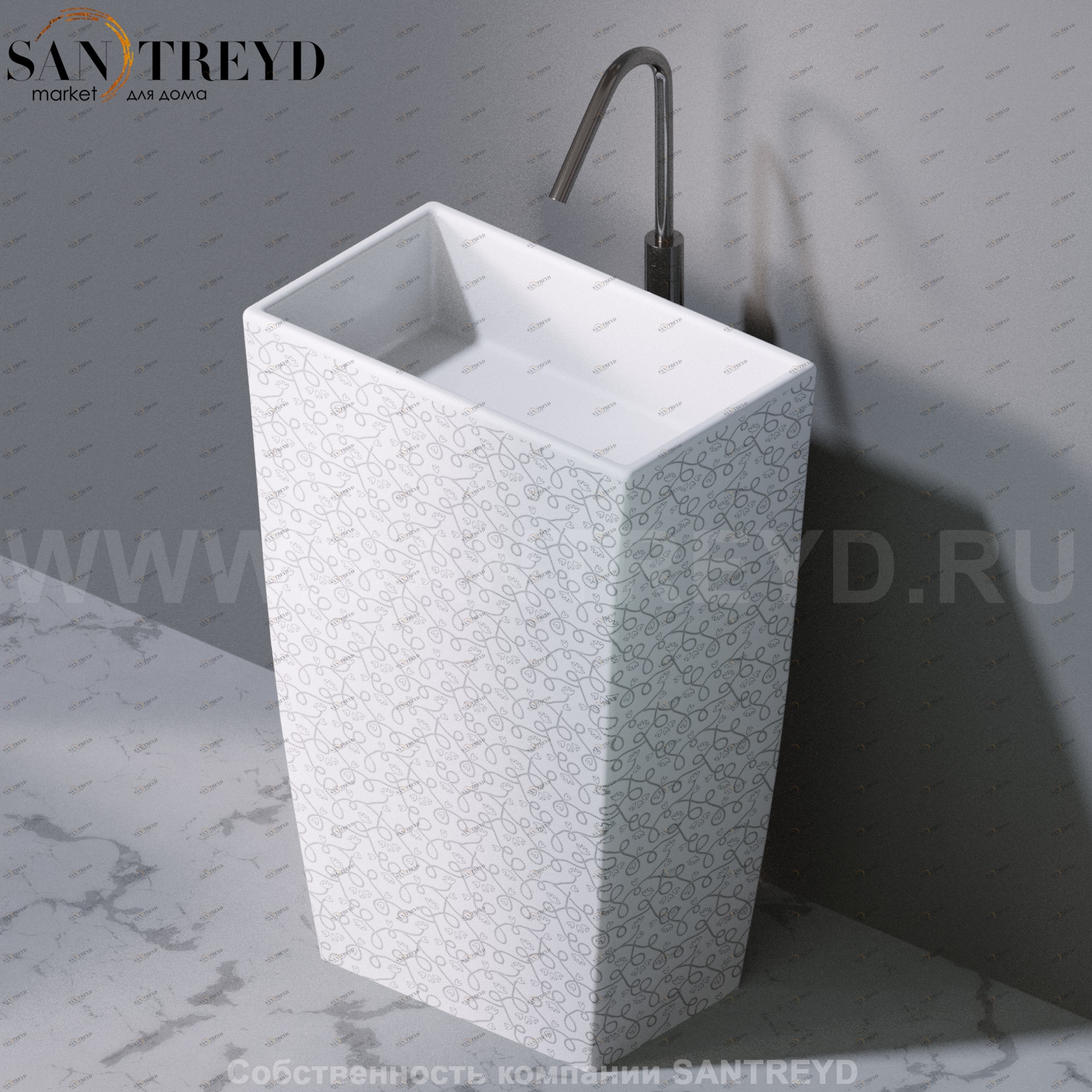 L110400P Напольная раковина стоящая прямоугольная A. e T. Italia Tower AeT ITALIA