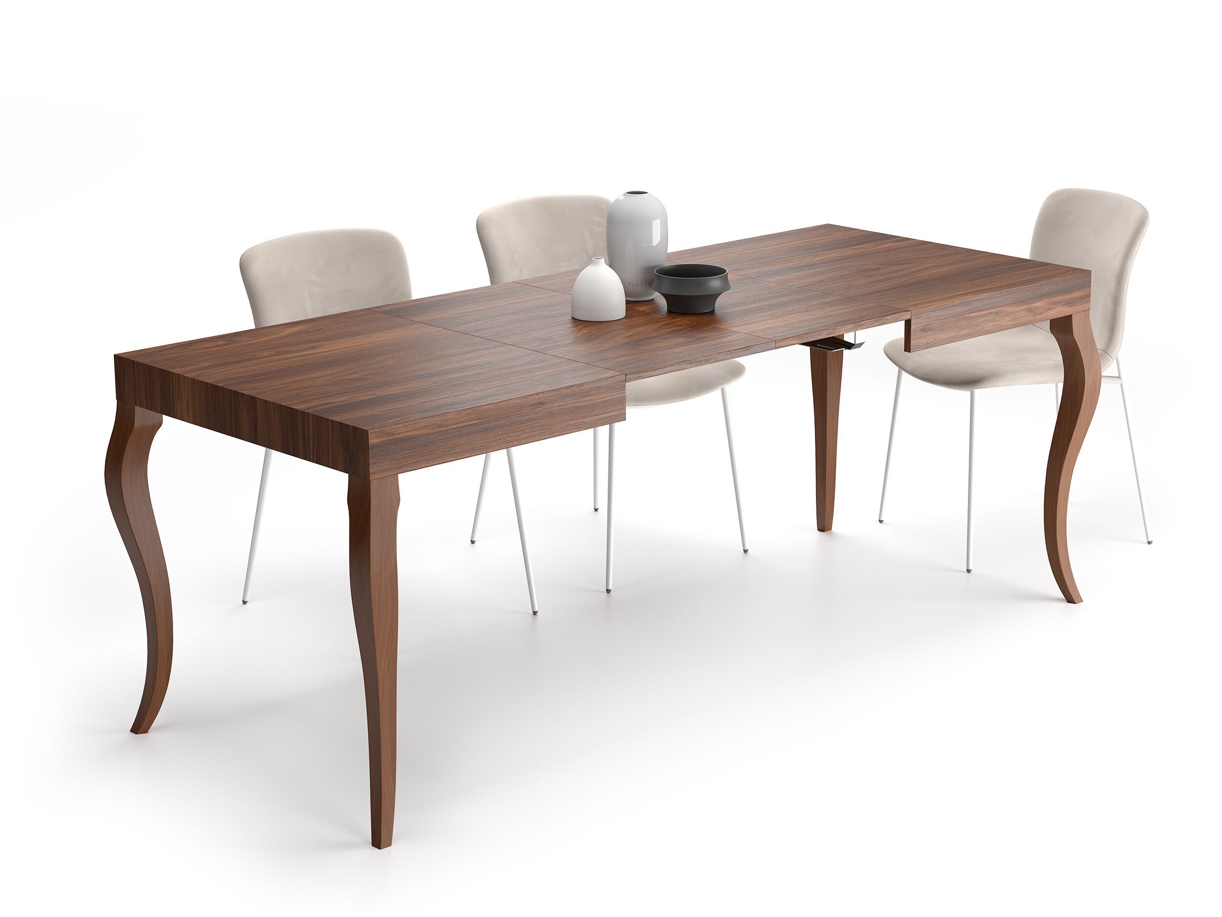 Выдвижной прямоугольный обеденный стол из меламиновой ткани Mobili Fiver классический ARCH-00002088