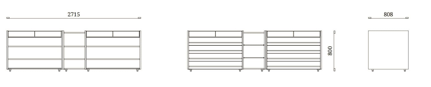 Деревянный островной комод Febal Casa SQUARE ARCH-00121181 - Вид №1