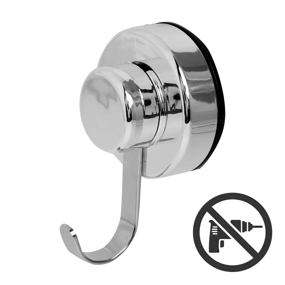 Крючок двухрожковый Sensea «Simply Lock» на присоске цвет хром 15308340 STLM-2146672 