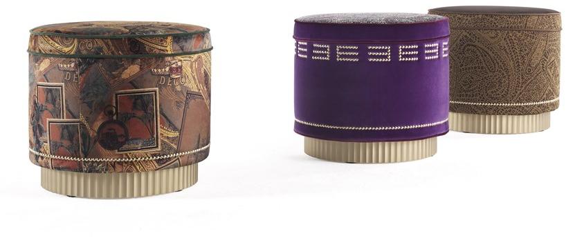 ETRO Home Interiors Круглый пуф из нубука с обивкой Meriam E.mei.222.a - Вид №2