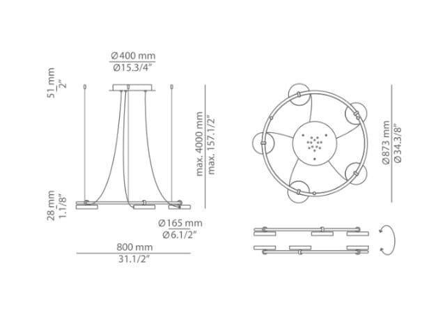 Металлический светодиодный подвесной светильник Estiluz ARCH-00094787 - Вид №10