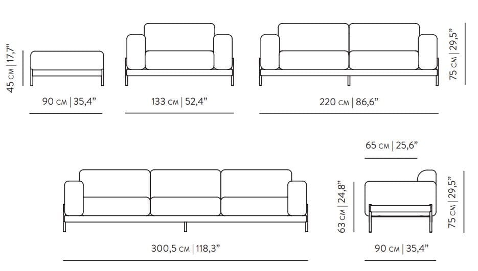 3-местный тканевый диван Wewood Bowie ARCH-00069877 - Вид №11