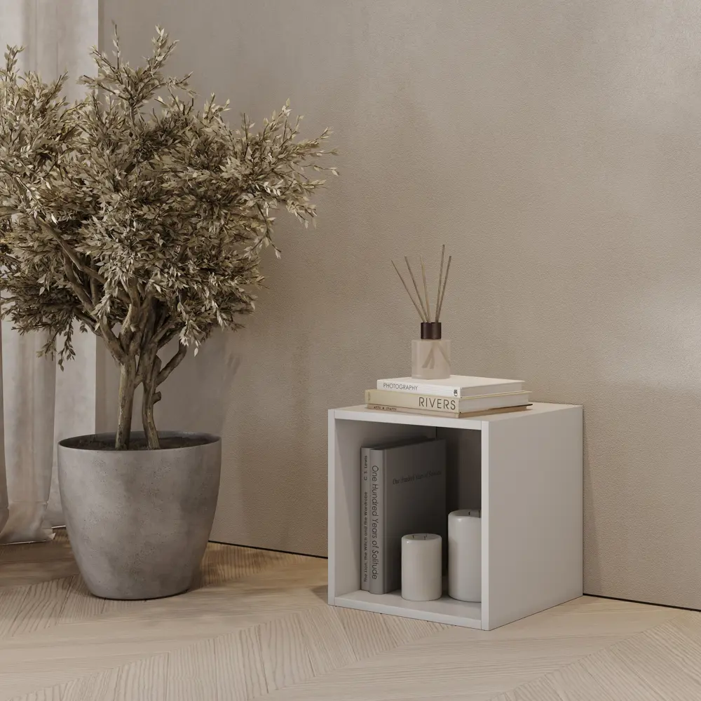 Стеллаж Spaceo KUB 1 секция 36x36.1x31.7 см ЛДСП цвет белый 82731908 STLM-2094664 