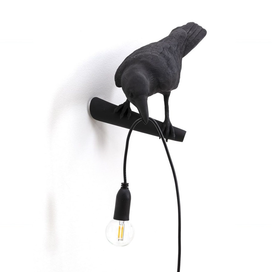 Светильник Bird Lamp Looking Left, черный Seletti 14737 - Вид №5