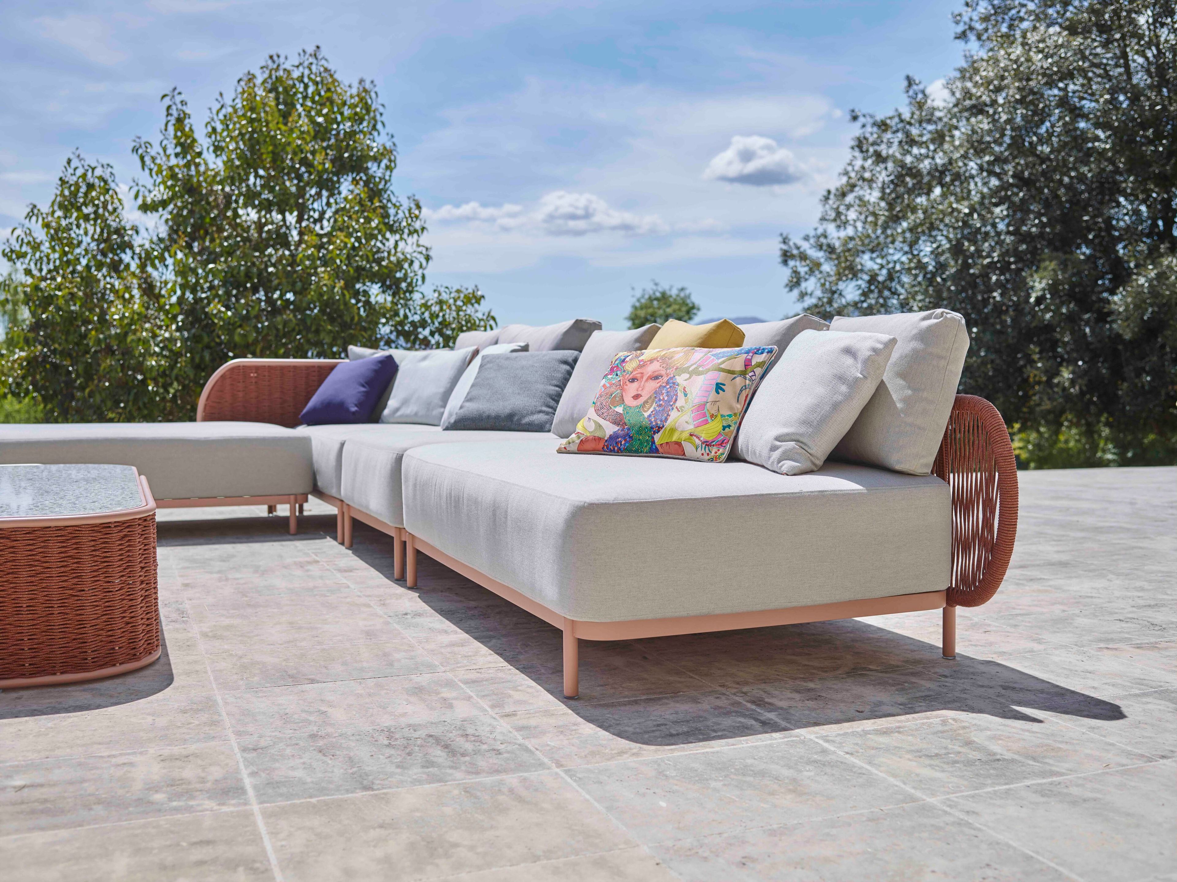 Sunbrella ® 2-местный алюминиевый угловой садовый диван YAAZ Ova ARCH-00097592 - Вид №4