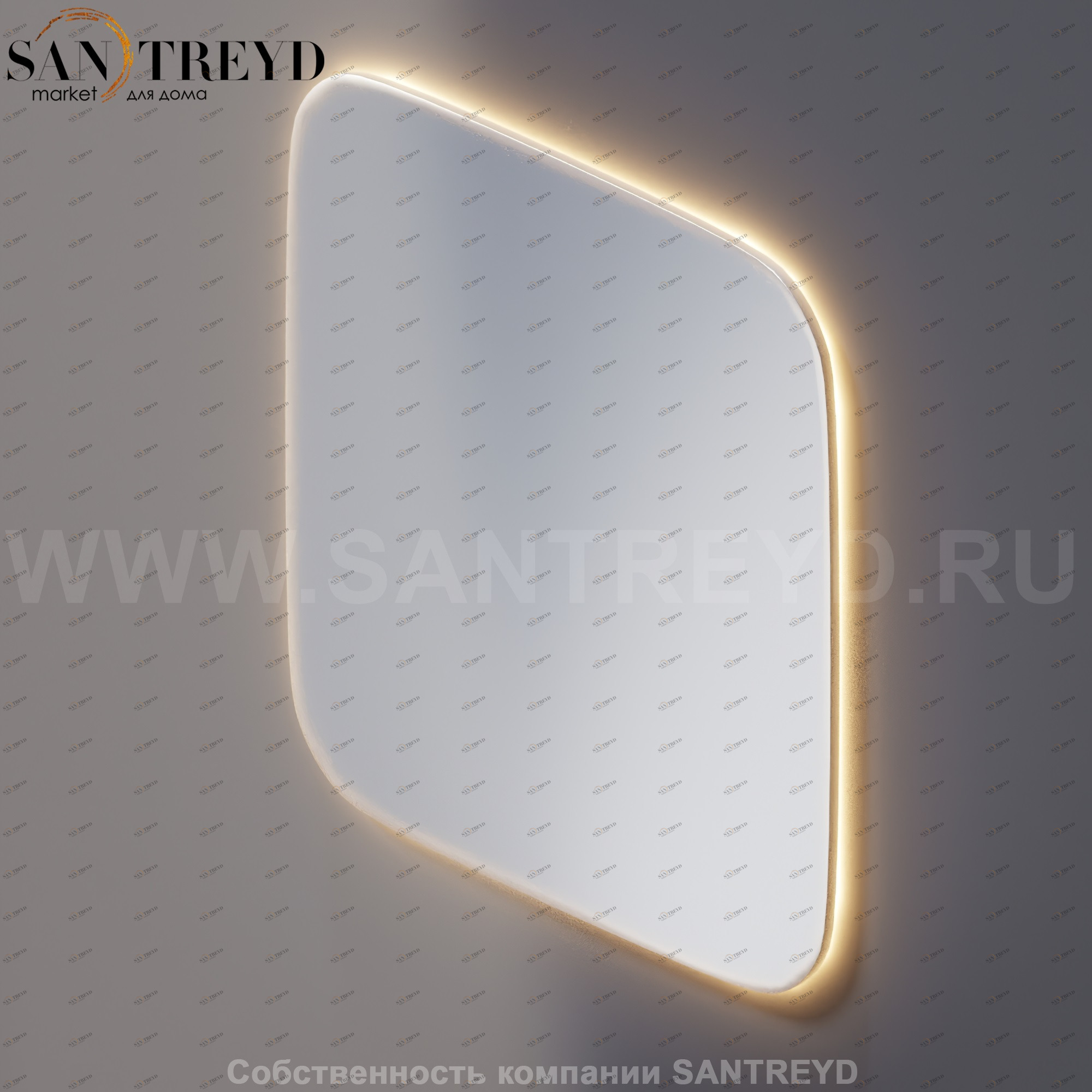 Agape MEMORY Зеркало квадратное с LED подсветкой без рамы AMEM865NL