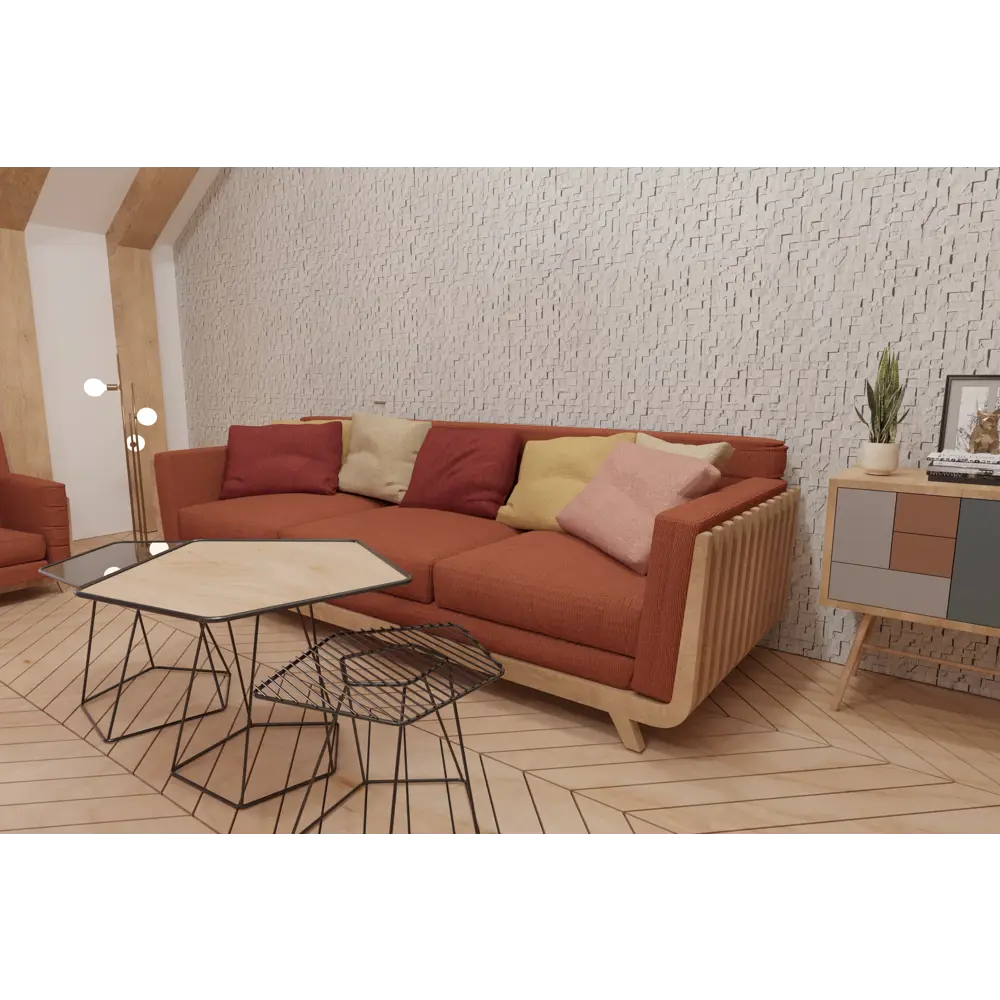 MONTE ALBA Декоративная плитка «Пикс Стоун» белая с текстурой каменной мозаики 82127096 STLM-0019938 - Вид №6