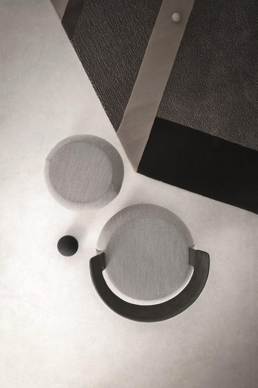 ZANETTE Круглый пуф с обивкой из кожи и ткани Barrique sun-id-1431524 - Вид №4