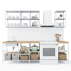 Кухонный гарнитур 180x60 см Вельга цвет белый