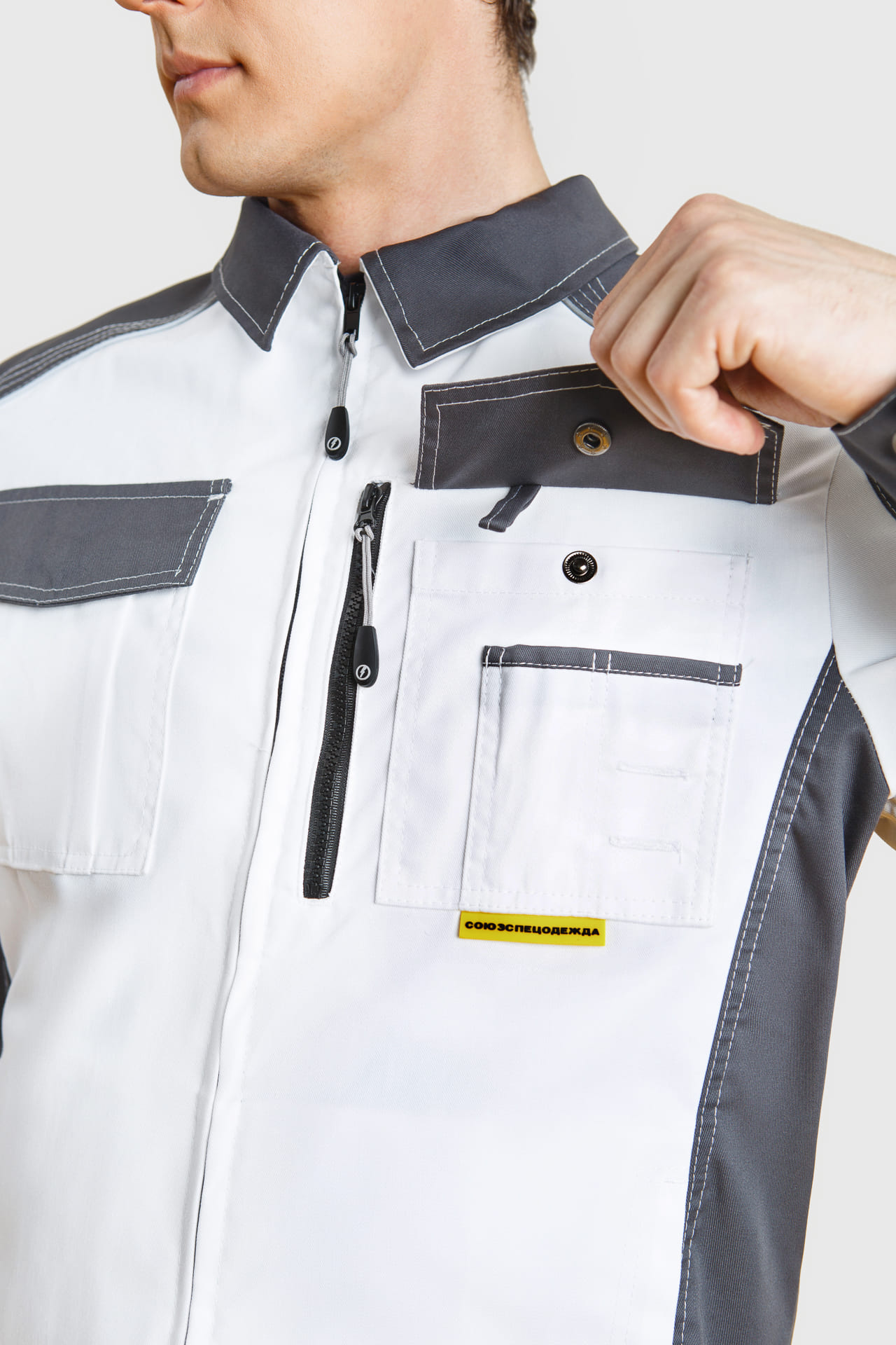 4974834 Костюм  NEW белый графит STATUS  Летняя спецодежда  размер 64-66/182-188  - Вид №10