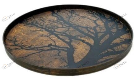 Ethnicraft Круглый деревянный поднос Classic 20404