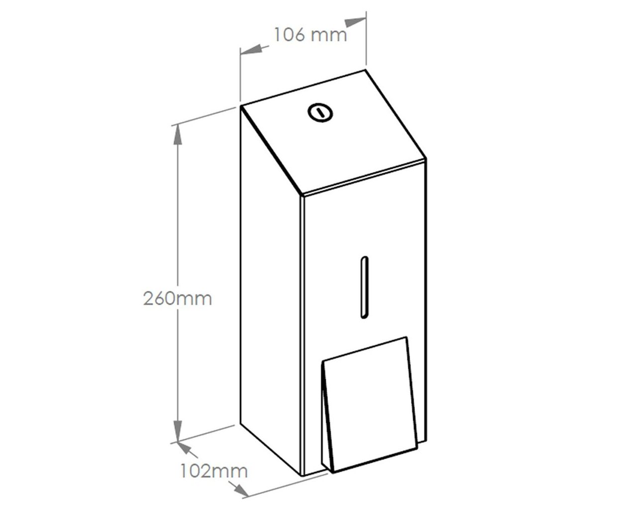 DSB107 Дозатор жидкого мыла STELLA WHITE LINE MAXI, емкость бака 800 мл, белый Merida  - Вид №2