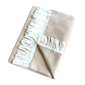 Плед Милан бежевый с вензельным узором 150x200 см 89426312