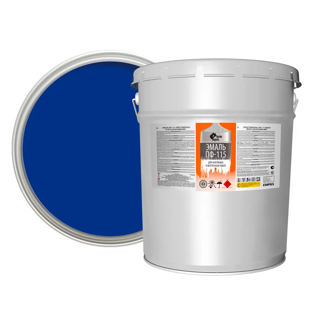 Эмаль Простокраска ПФ-115 полуматовая цвет синий 20 кг STLM-2188081