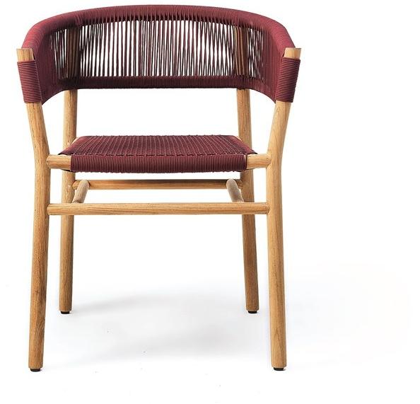 Ethimo Штабелируемый садовый стул из веревки и тика Kilt Kist00cs0 - Вид №4