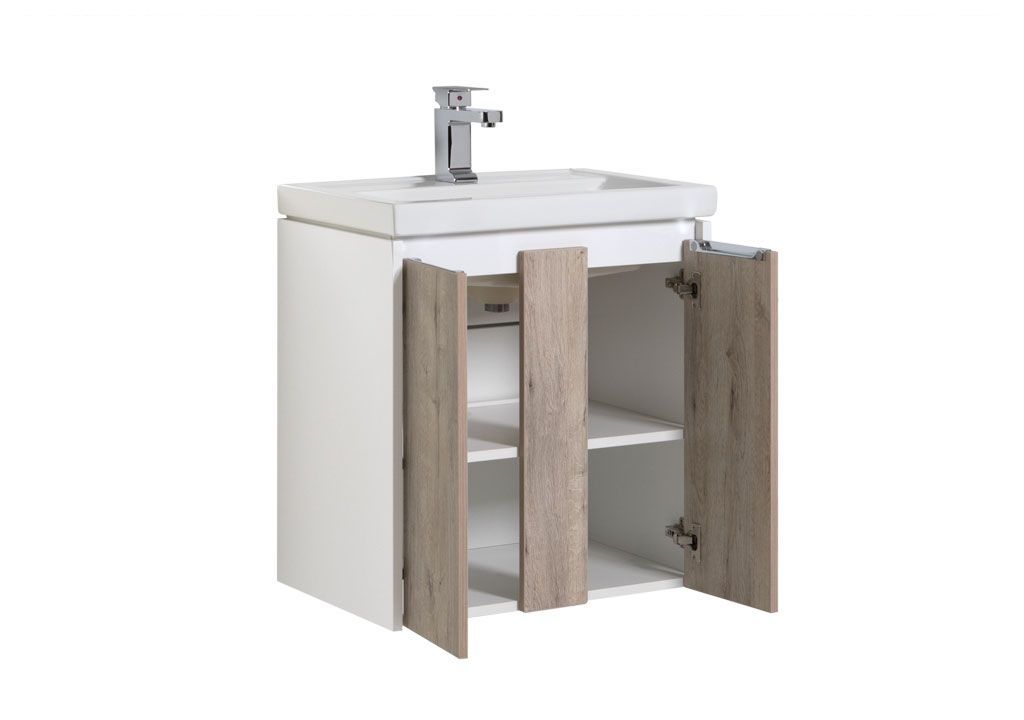 Тумба с раковиной Aquanet Клио 60 дуб кантри/белый 0019571900187812 - Вид №1