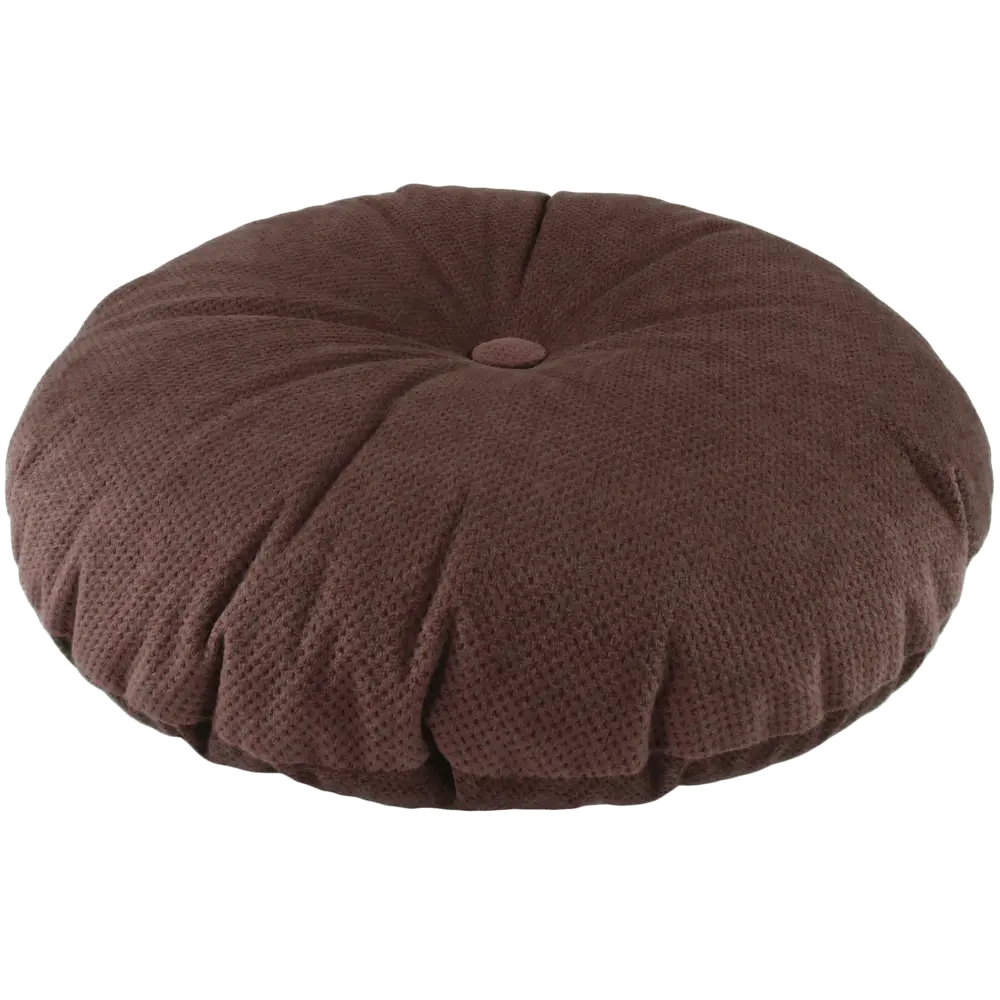 Подушка с пуговицей Грид ø37 см цвет коричневый LINEN WAY STLM-2155728 - Вид №1